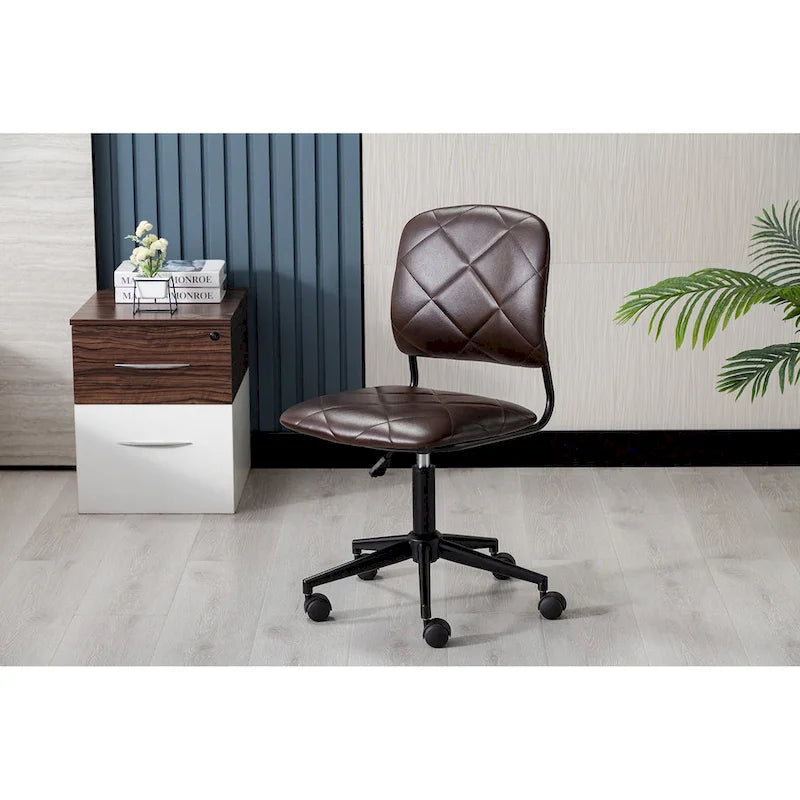 Chaise de bureau pivotante Porthos Home Kibe, revêtement en similicuir capitonné
