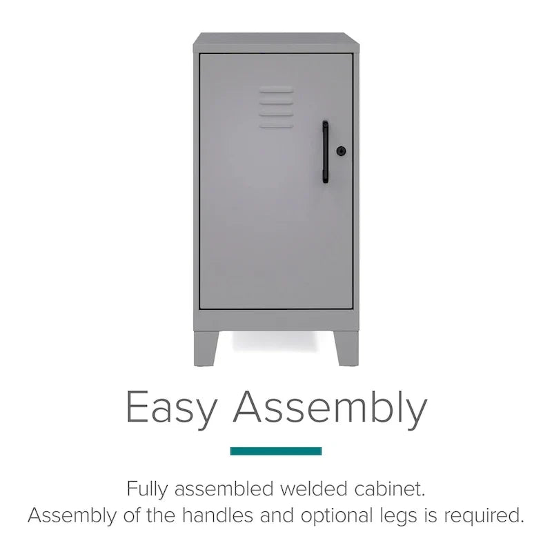 Armoire de rangement compacte à 2 étagères avec porte ventilée, 27,5 po H