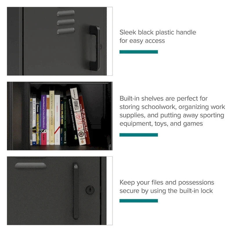 Armoire de rangement compacte à 2 étagères avec porte ventilée, 27,5 po H
