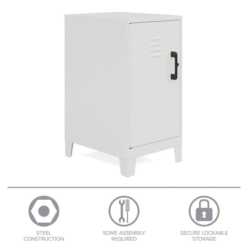 Armoire de rangement compacte à 2 étagères avec porte ventilée, 27,5 po H