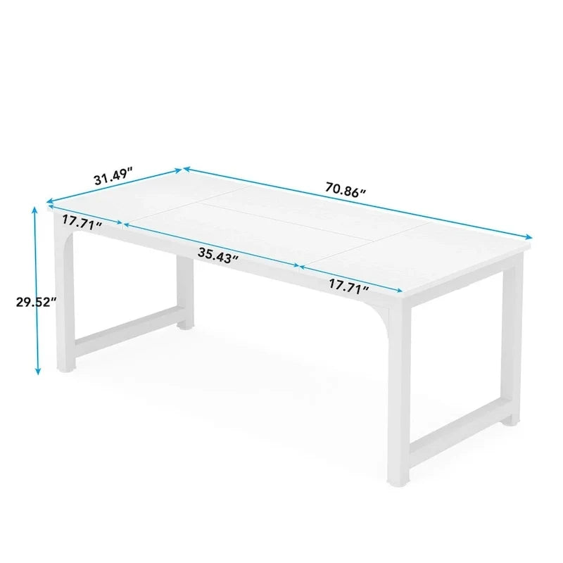 Table de conférence 70,86 pouces, table de réunion avec cadre métallique stable - 70,86L x 31L x 29H