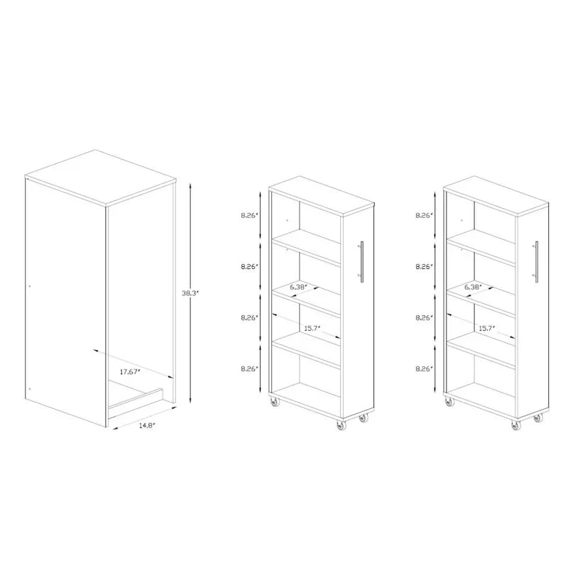 Baxton Studio Lindo – Bibliothèque en bois brun foncé avec deux portes et étagères de rangement