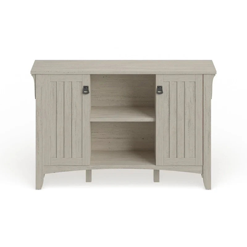Meuble de rangement blanc antique avec portes - 46.22L x 12.76W x 29.96H - 46.22L x 12.76W x 29.96H