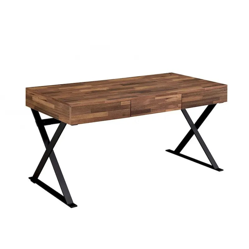 Bureau en bois avec 3 tiroirs noir