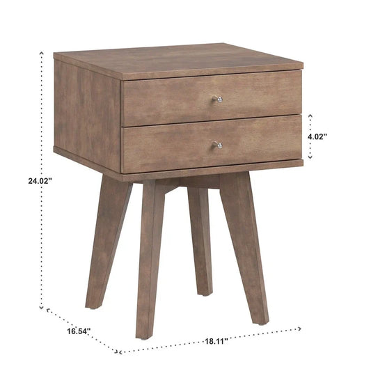 Table de chevet en bois à 2 tiroirs Tennant par iNSPIRE Q Modern