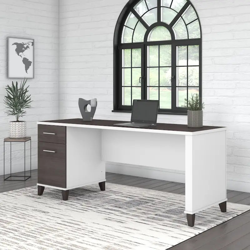 Bureau de direction 72 po Bush Furniture Somerset avec tiroirs de rangement