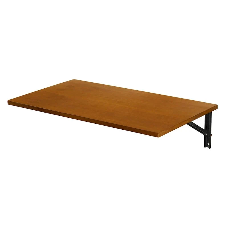 Bureau pliant mural multifonctionnel en bois avec étagère et établi