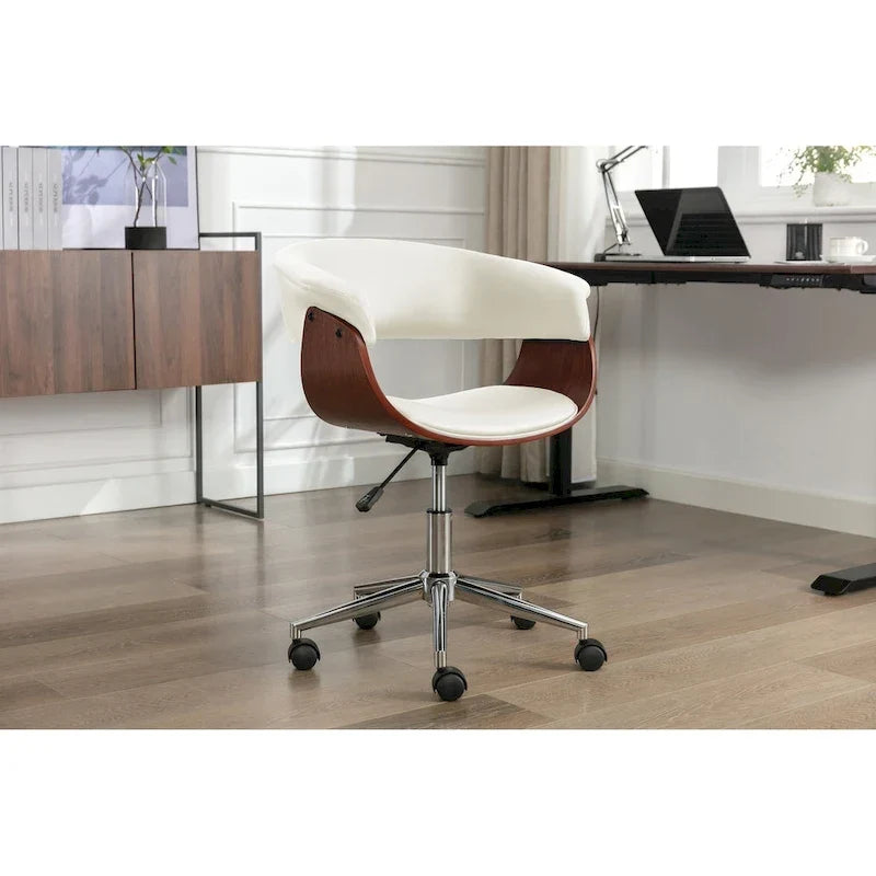 Fauteuil de bureau en similicuir Carson Carrington Sauoarkrokur avec piètement chromé