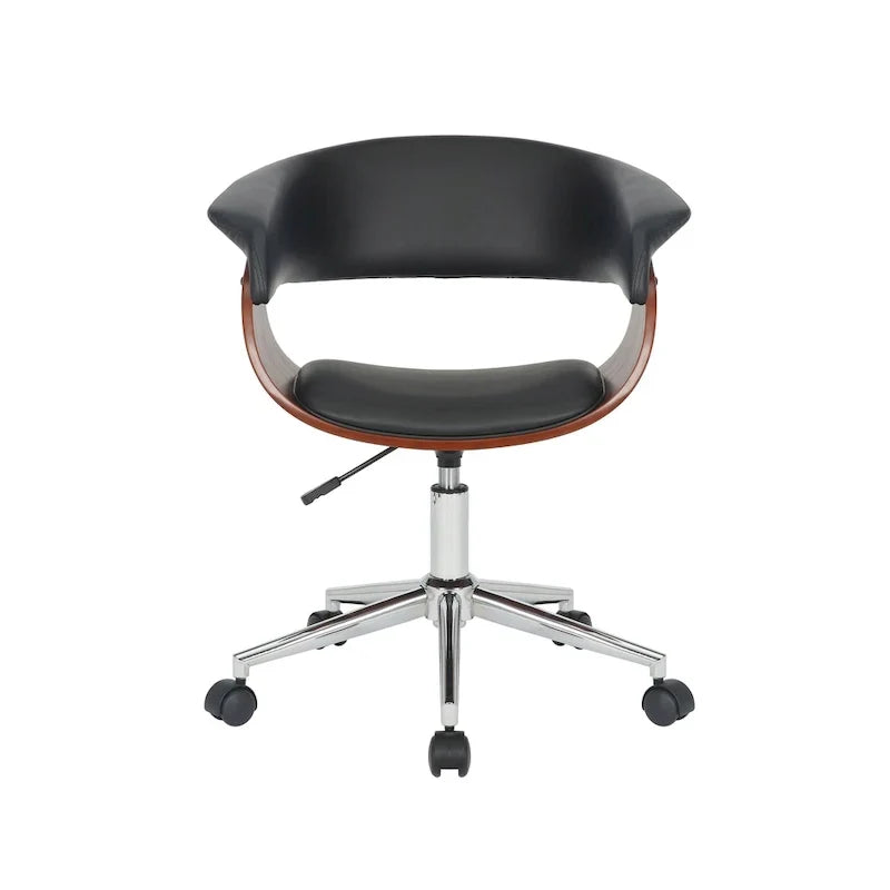 Fauteuil de bureau en similicuir Carson Carrington Sauoarkrokur avec piètement chromé