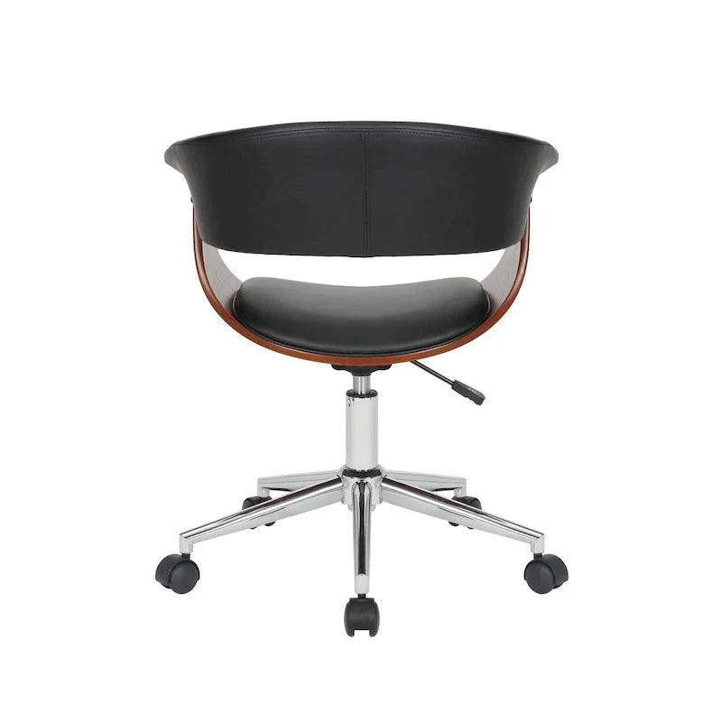 Fauteuil de bureau en similicuir Carson Carrington Sauoarkrokur avec piètement chromé