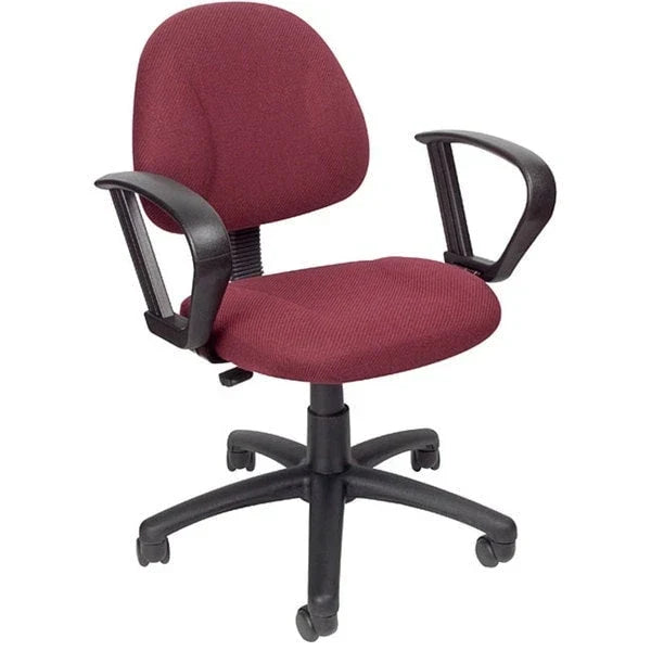 Chaise de travail ergonomique mi-hauteur Boss Burgundy