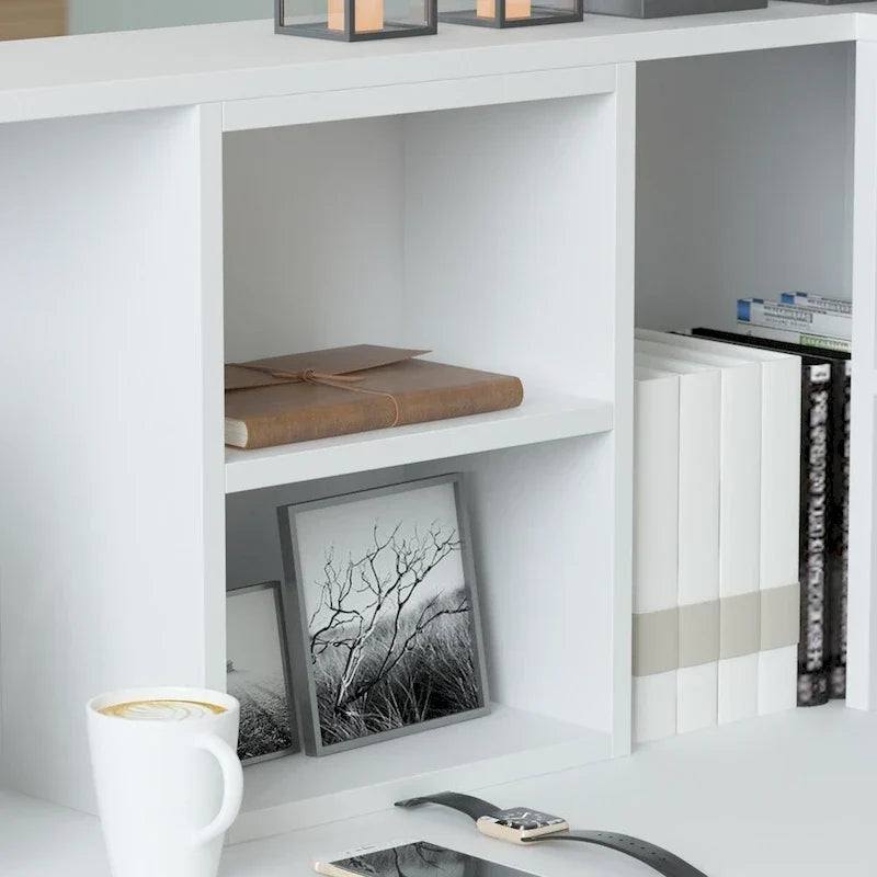 Bureau de réception en bois en forme de L Timechee 55.9W 48.4H avec tiroir à serrure