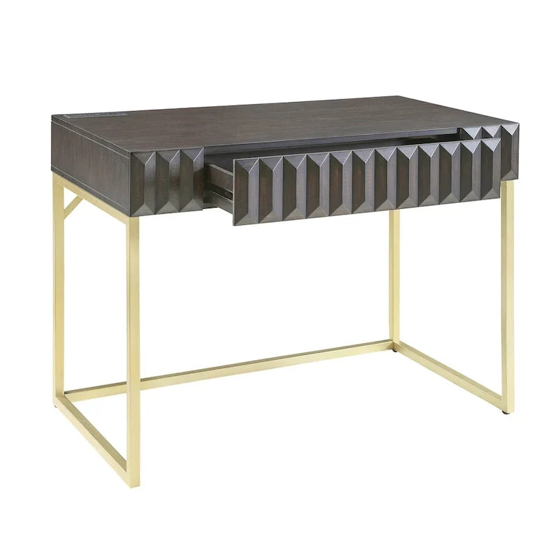 Bureau d'ordinateur Bird Modern en métal de 42 pouces avec ports USB par Furniture of America