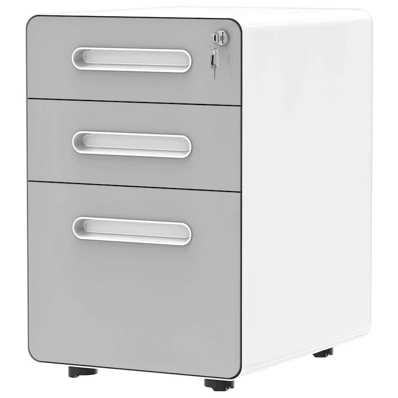 Classeur vertical mobile en acier moderne à 3 tiroirs