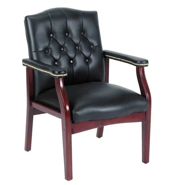 Chaise visiteur traditionnelle noire Boss