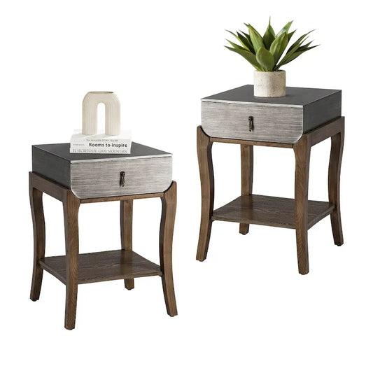 Table d'appoint COSIEST avec 1 tiroir et étagère de rangement