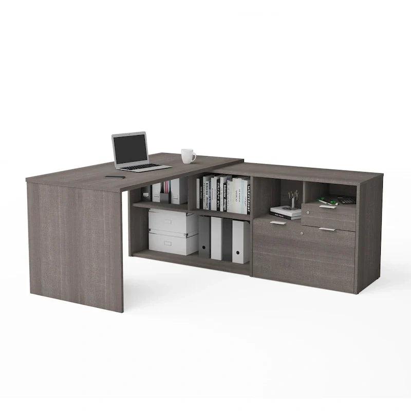 Bureau d'angle Bestar i3 Plus avec 2 tiroirs