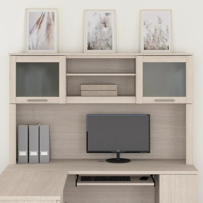 Bush Furniture Somerset Ash Gray Armoire de rangement de 60 po pour bureau en L – 59,09 L x 12,50 P x 35,69 H