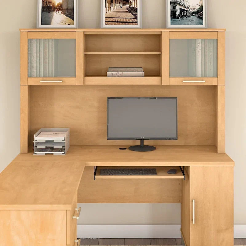Bush Furniture Somerset Ash Gray Armoire de rangement de 60 po pour bureau en L – 59,09 L x 12,50 P x 35,69 H