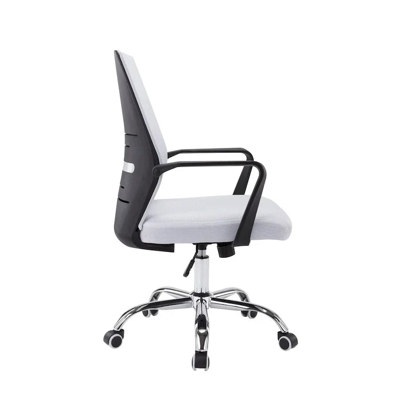 Chaise de bureau ergonomique en maille Balzac Porthos Home avec base à roulettes chromée
