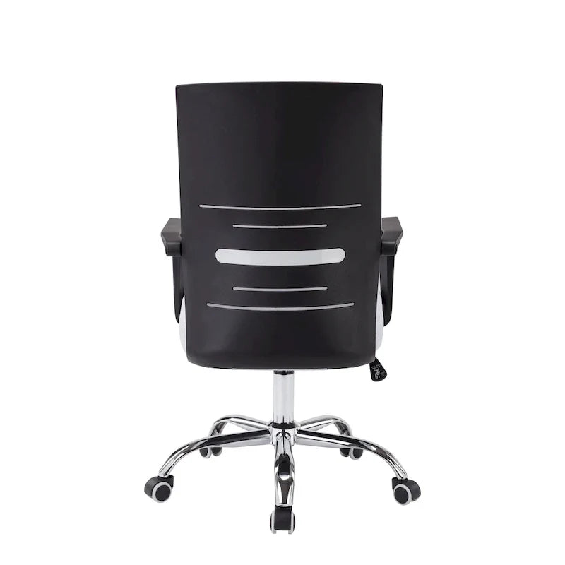 Chaise de bureau ergonomique en maille Balzac Porthos Home avec base à roulettes chromée