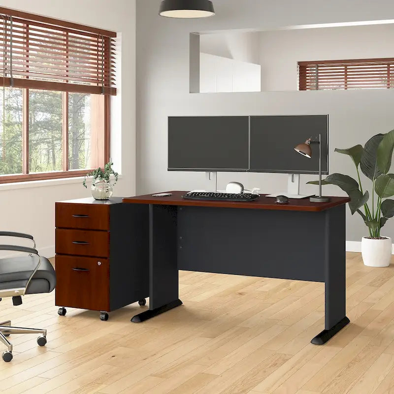 Bureau 48W de la série A avec classeur mobile par Bush Business Furniture
