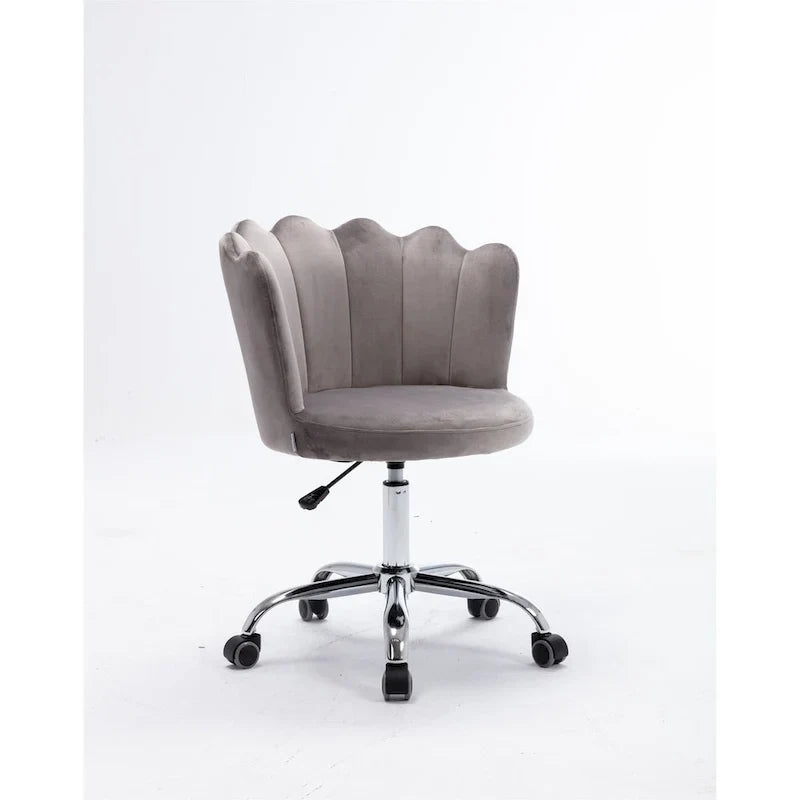 Chaise de bureau pivotante réglable en hauteur, en velours