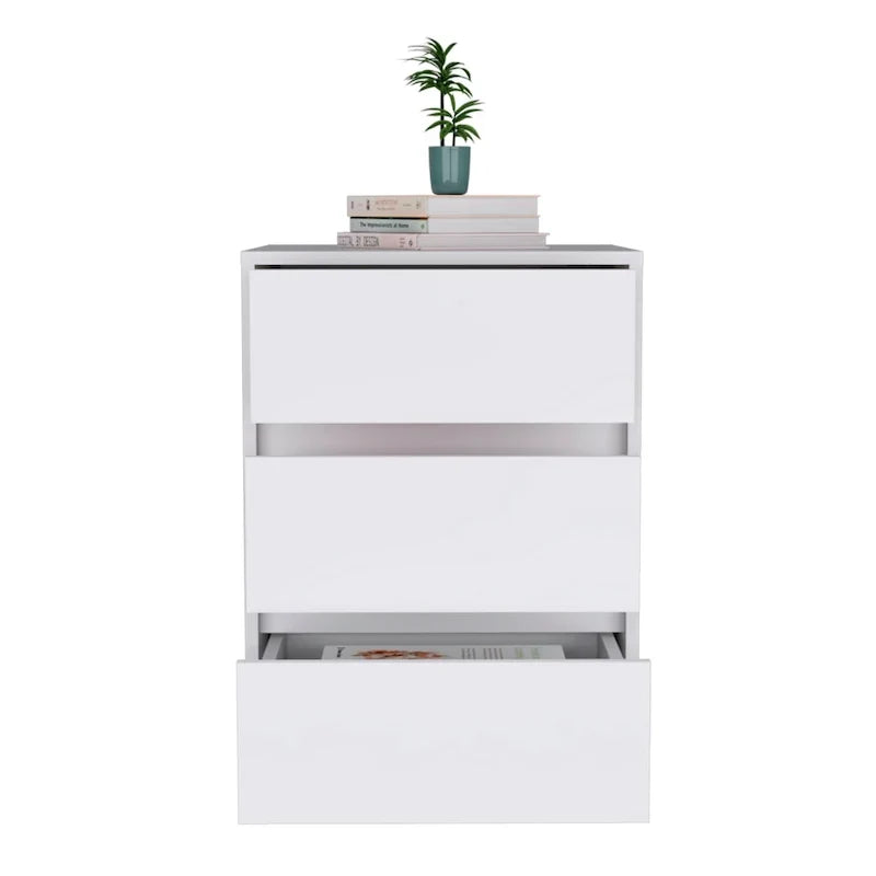 Meuble de classement à 3 tiroirs Artemisa de 66 cm de haut avec 4 roulettes et plateau supérieur