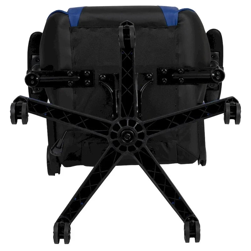 Chaise de jeu ergonomique de course avec dossier entièrement inclinable en similicuir rouge
