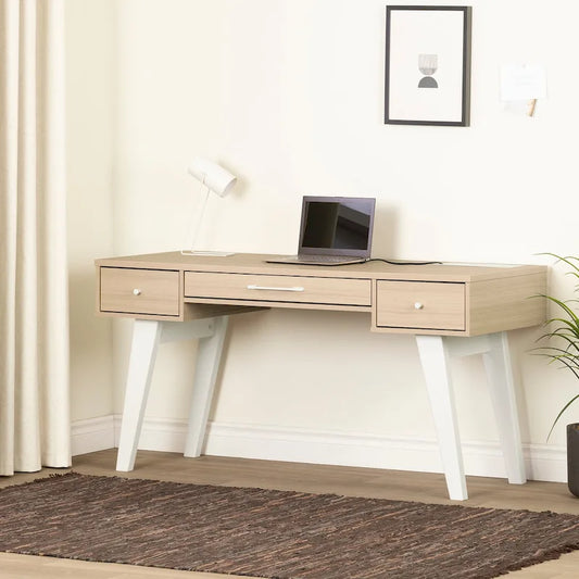 Bureau d'ordinateur Helsy South Shore avec barre d'alimentation