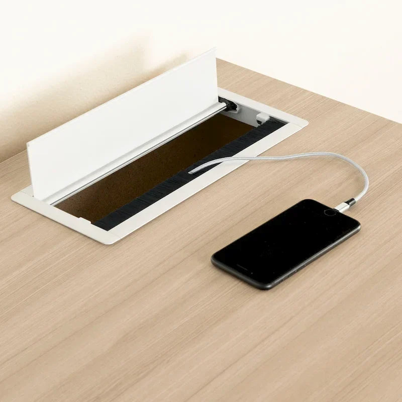 Bureau d'ordinateur Helsy South Shore avec barre d'alimentation