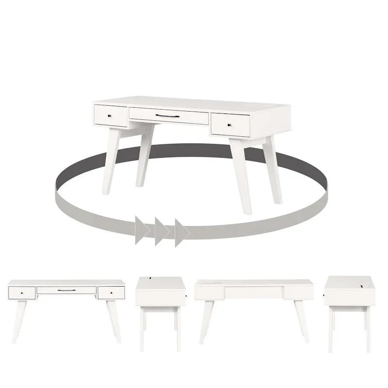 Bureau d'ordinateur Helsy South Shore avec barre d'alimentation