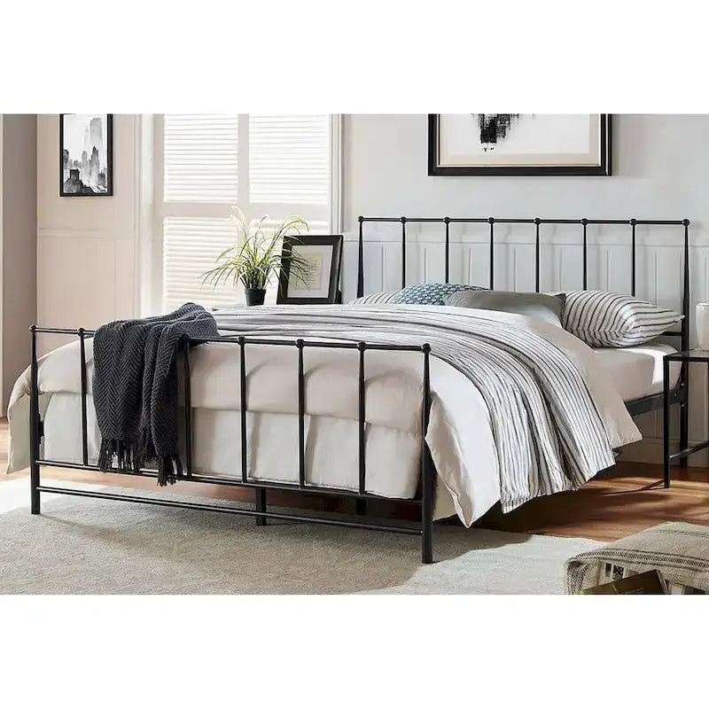 Cadre de lit double en métal brun Freeport King Size