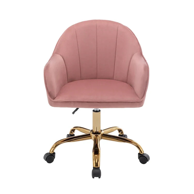 Chaise de bureau Porthos Home Xenos en velours avec piètement chromé doré