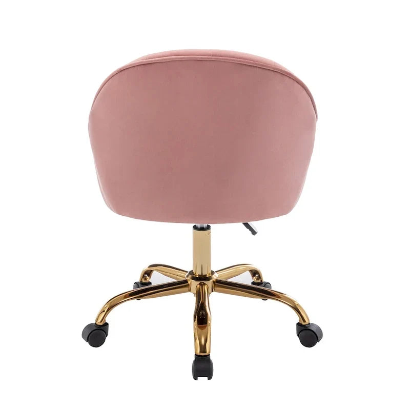 Chaise de bureau Porthos Home Xenos en velours avec piètement chromé doré