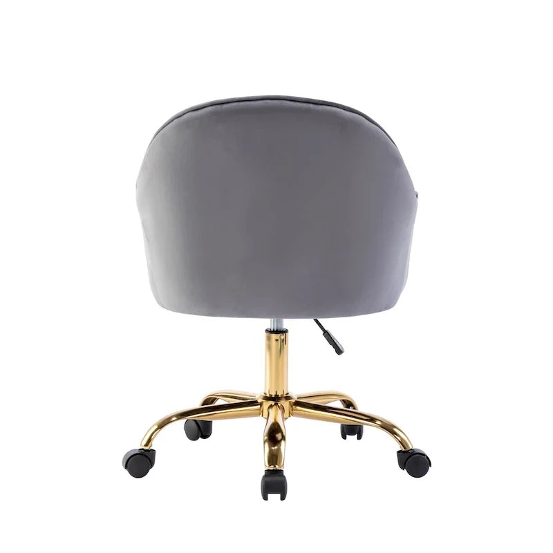 Chaise de bureau Porthos Home Xenos en velours avec piètement chromé doré