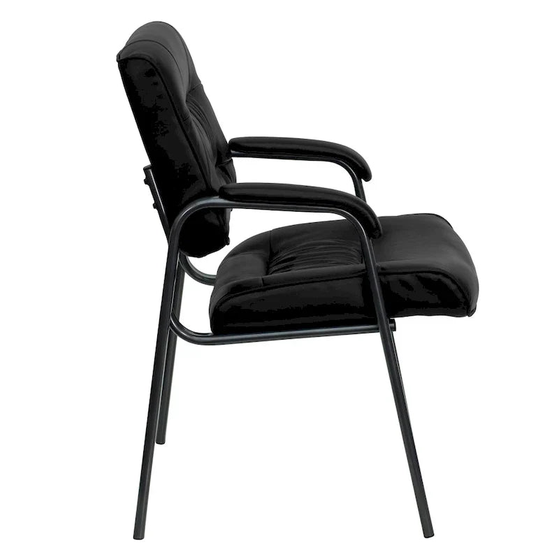 Fauteuil de réception en cuir souple LeatherSoft avec cadre gris titane