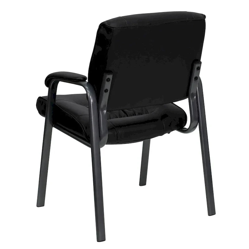 Fauteuil de réception en cuir souple LeatherSoft avec cadre gris titane