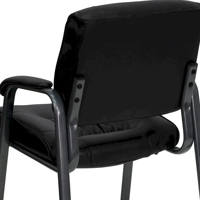 Fauteuil de réception en cuir souple LeatherSoft avec cadre gris titane