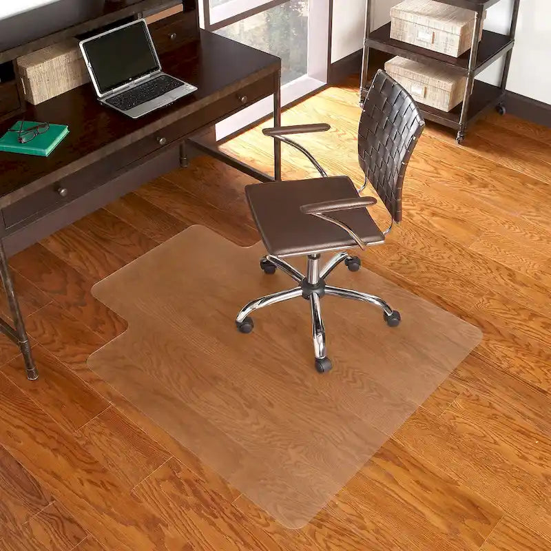 Tapis de protection de sol dur 36x 48 avec rebord - Dessus résistant aux éraflures et dessous à motifs