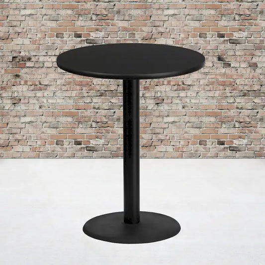 Plateau de table stratifié rond de 36 po avec base de table ronde de hauteur bar de 24 po