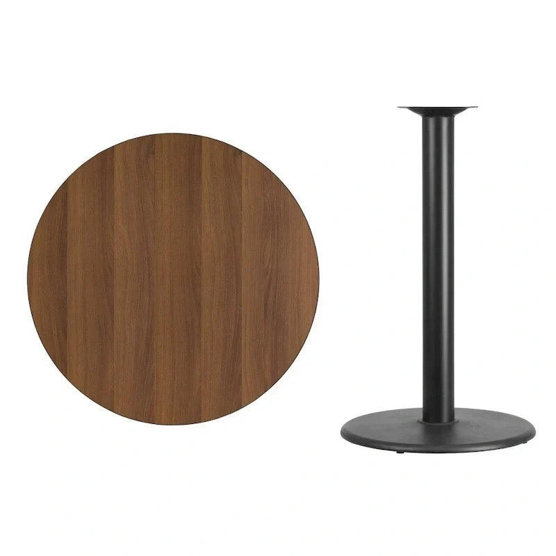 Plateau de table stratifié rond de 36 po avec base de table ronde de hauteur bar de 24 po