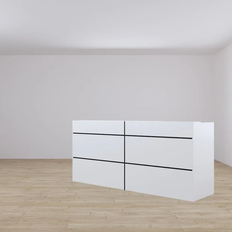 Comptoir d'accueil, dessus de comptoir de transaction, plateau de bureau laminé, table avant