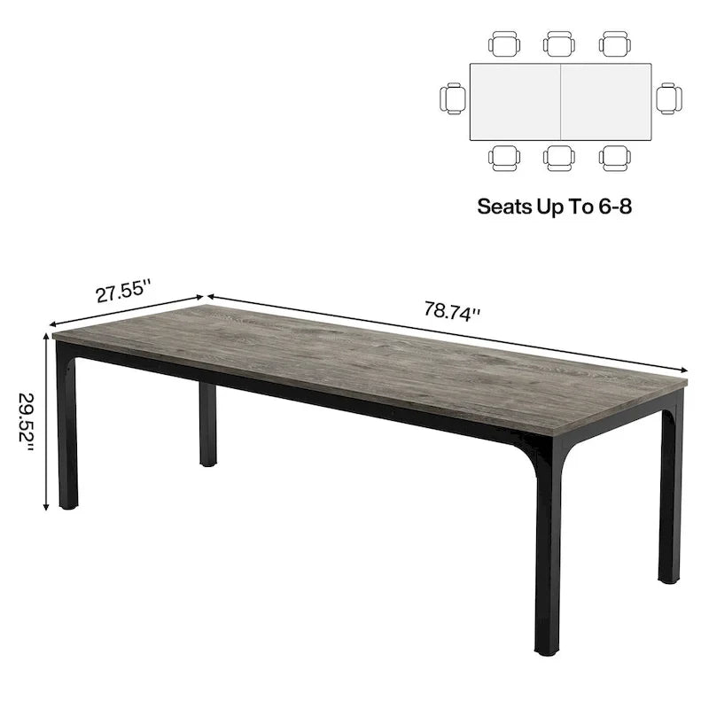 Table de conférence de séminaire d'affaires rectangulaire de 6,5 pieds