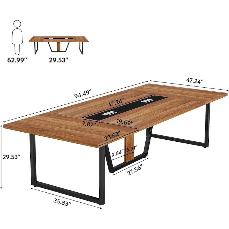 Table de conférence de 2,4 m pour 10 personnes