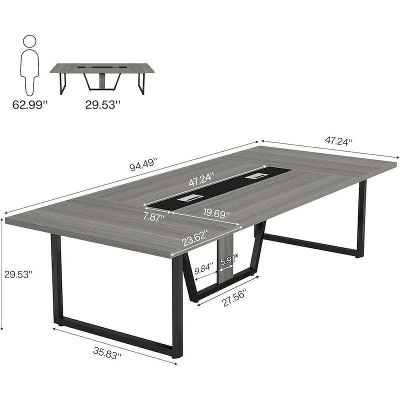 Table de conférence de 2,4 m pour 10 personnes