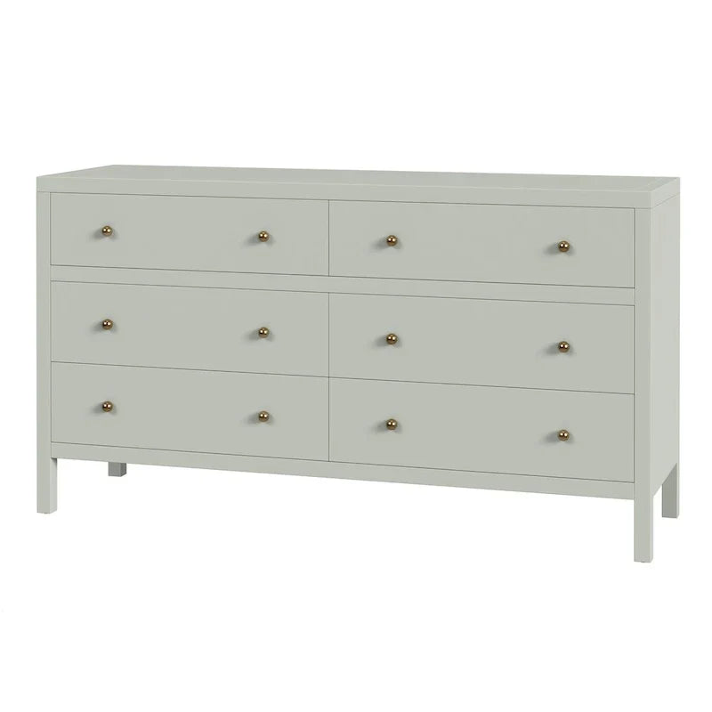 Commode large en bois à 6 tiroirs Nora