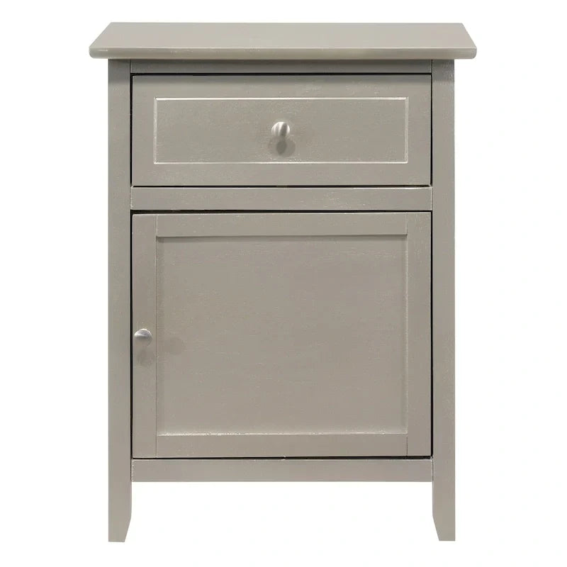 Table de chevet moderne 19 pouces en métal avec tiroir unique et armoire de rangement
