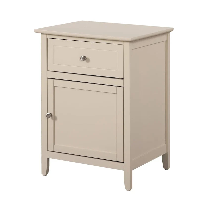 Table de chevet moderne 19 pouces en métal avec tiroir unique et armoire de rangement