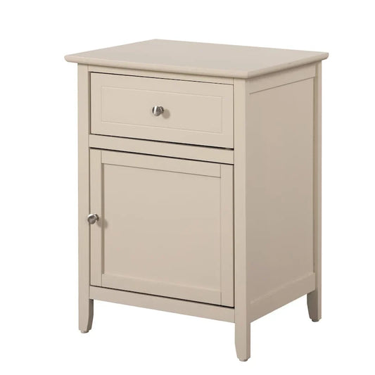 Table de chevet moderne 19 pouces en métal avec tiroir unique et armoire de rangement